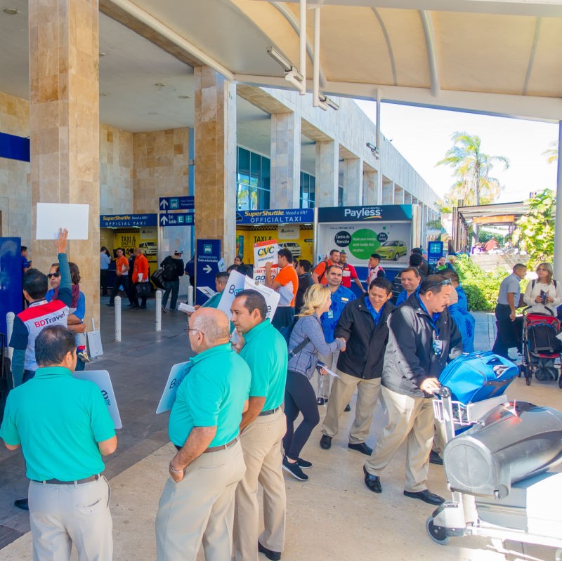 Busy Cancun Airport