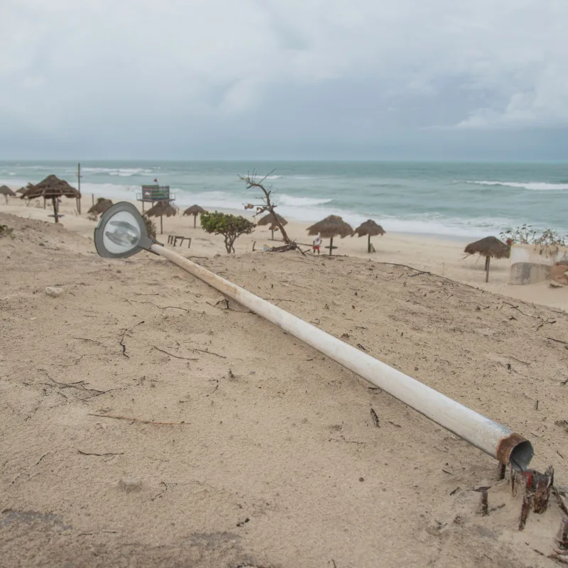 a beach in cancun affected by storm 