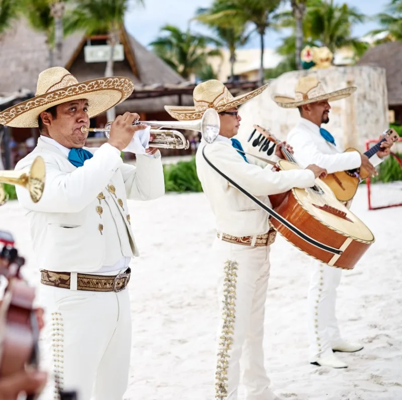 Wedding Band playing on a beach in mexico