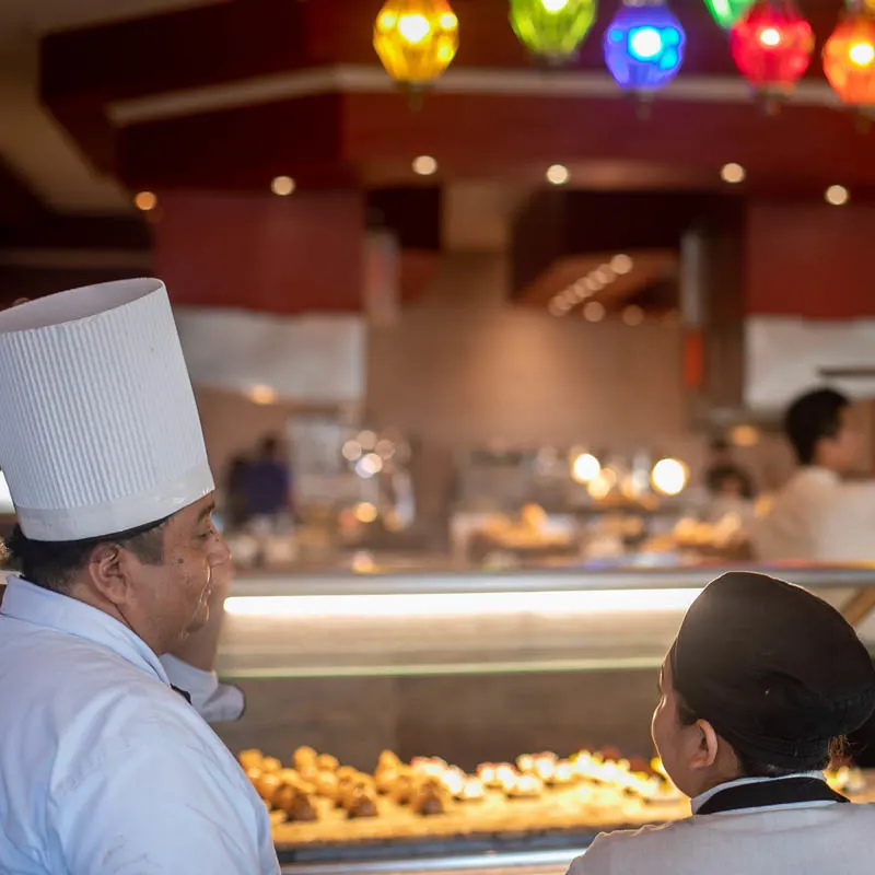 A buffet in a Mexican resort