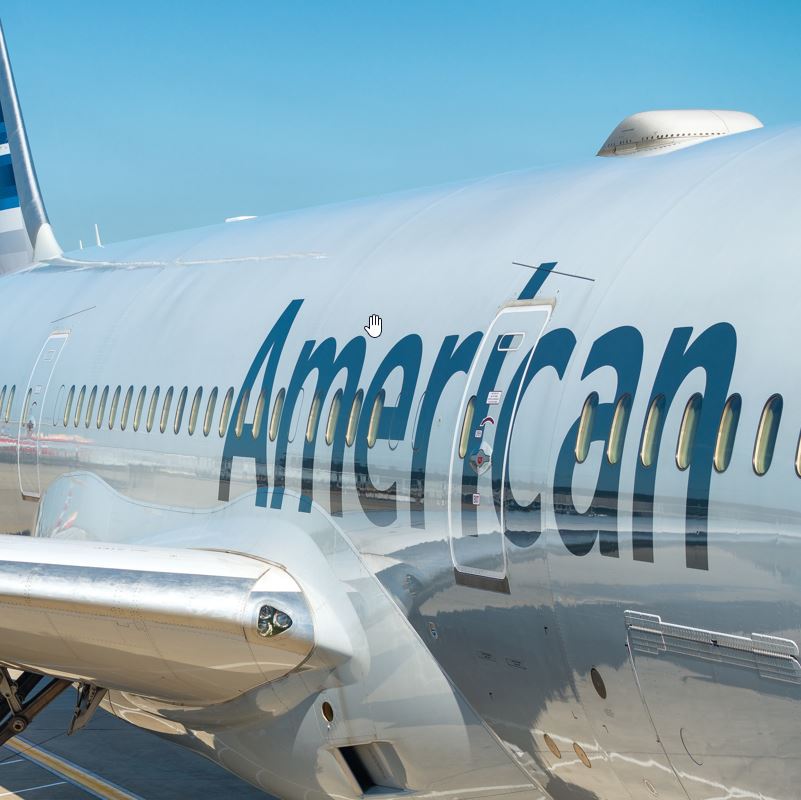 American airlines plane on runway