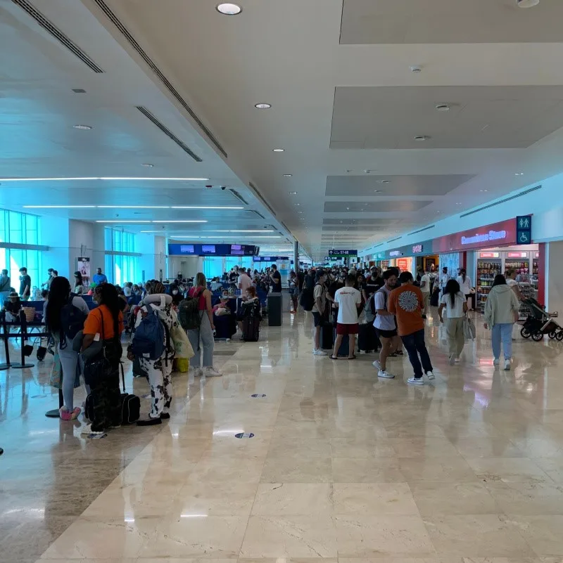 Busy Cancun Airport Terminal