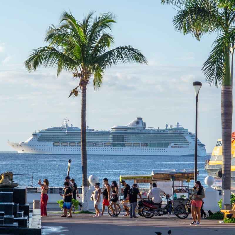 Cozumel cruise ship on water