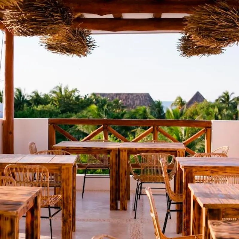 tables and scenic view at El Corazon Boutique Hotel in Holbox