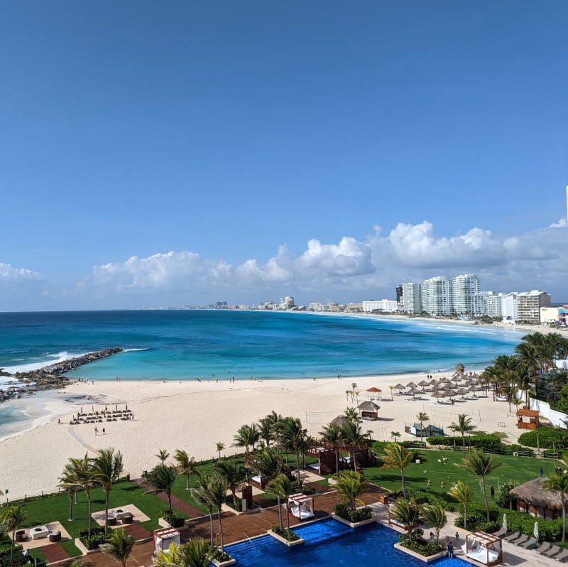 Cancun Coastline aerial view during the day