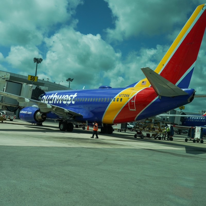 Southwest Plane at Cancun Airport
