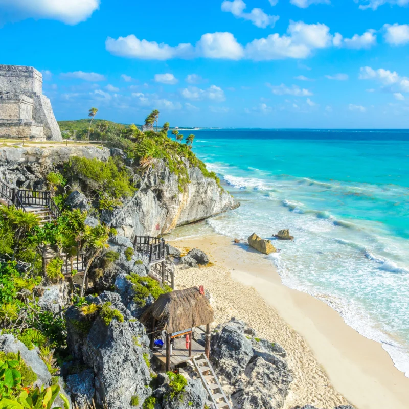 Tulum beach and ruins, a must-do on your 48 hours in Tulum itinerary.