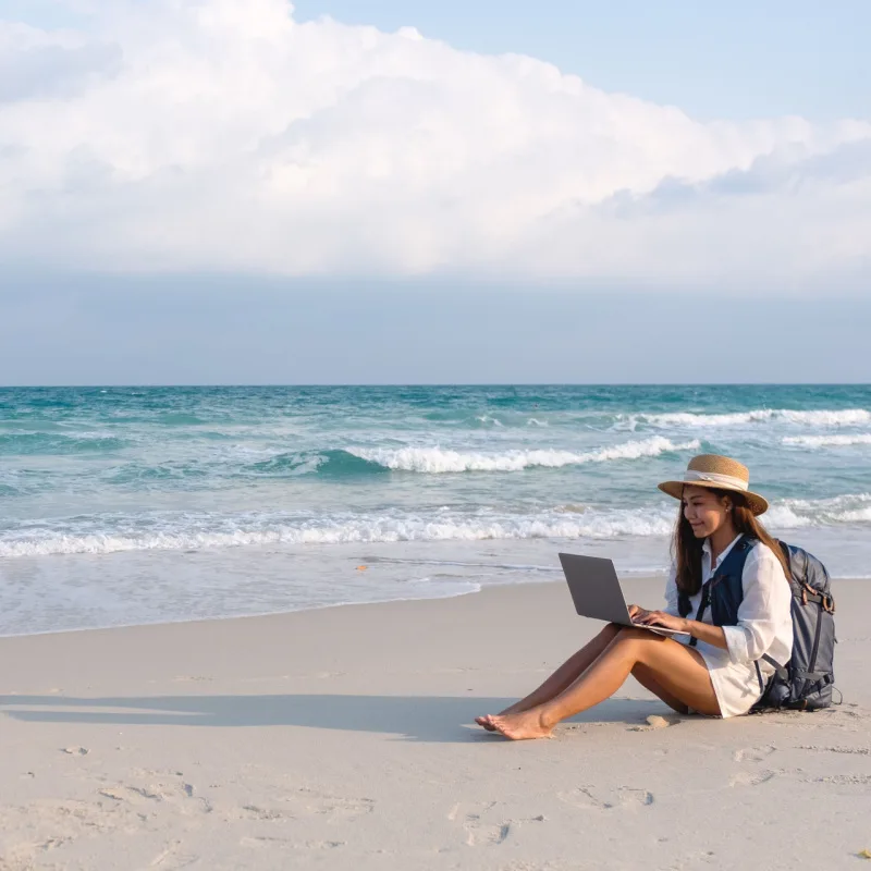 Work on beach