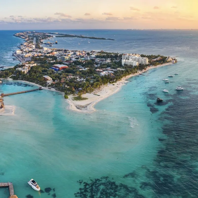 isla mujeres aerial view