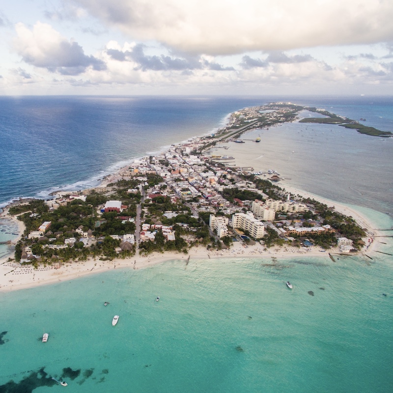 isla mujeres aerial, near cancun