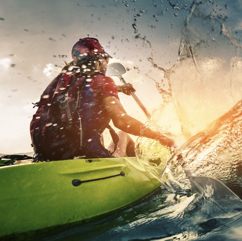 Woman kayaking 
