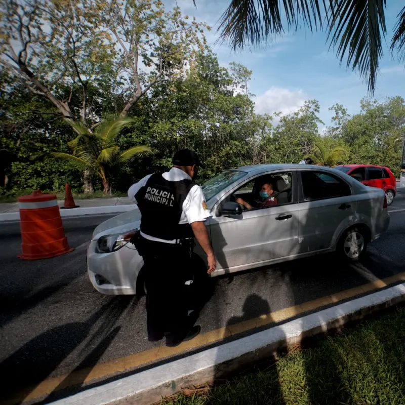 Car on Cancun Street