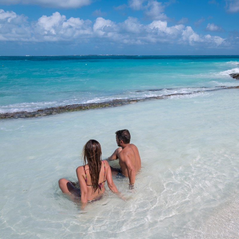 Couple on Beach at Cancun Resort