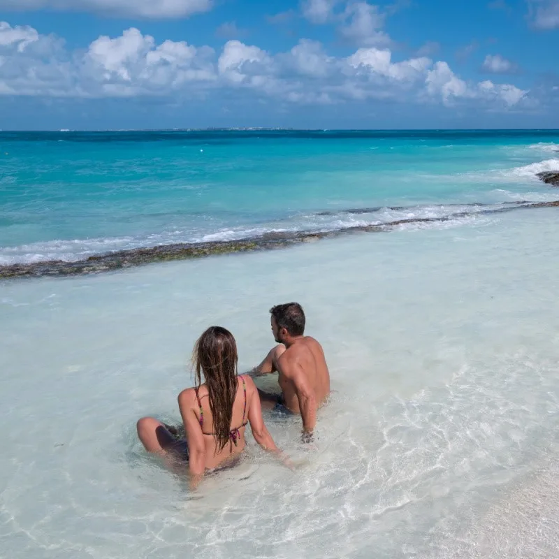 Couple on Beach at Cancun Resort