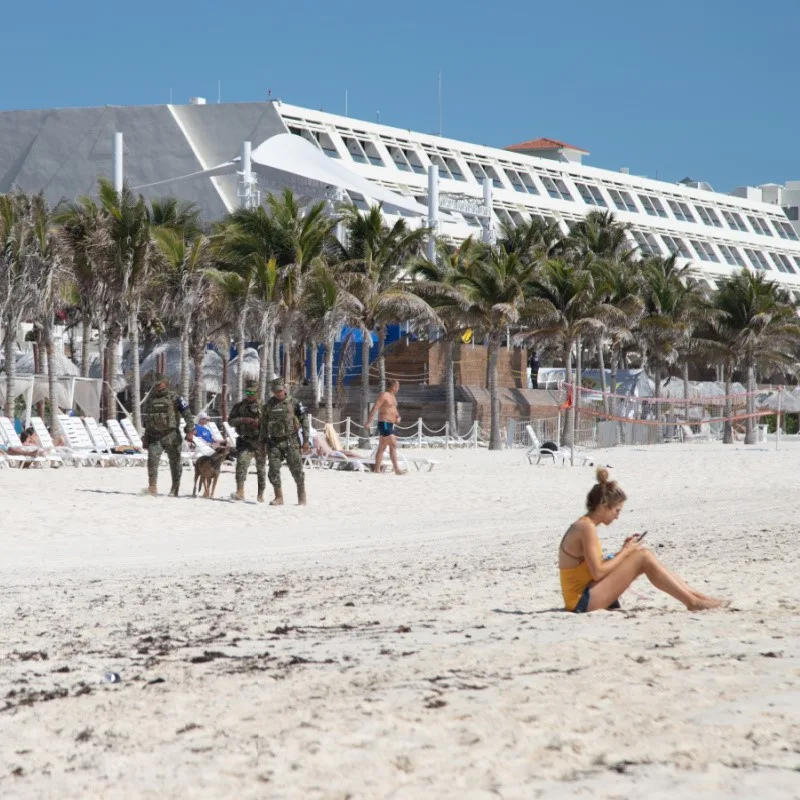 Military on Cancun Beach