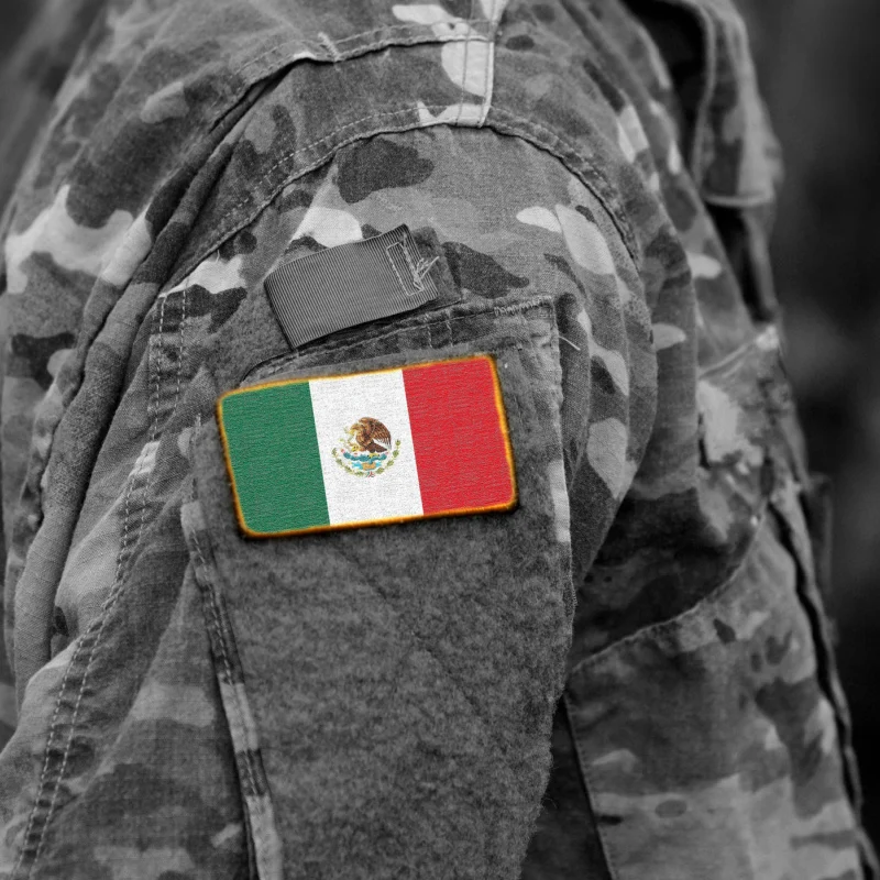 National guard uniform with Mexican flag 