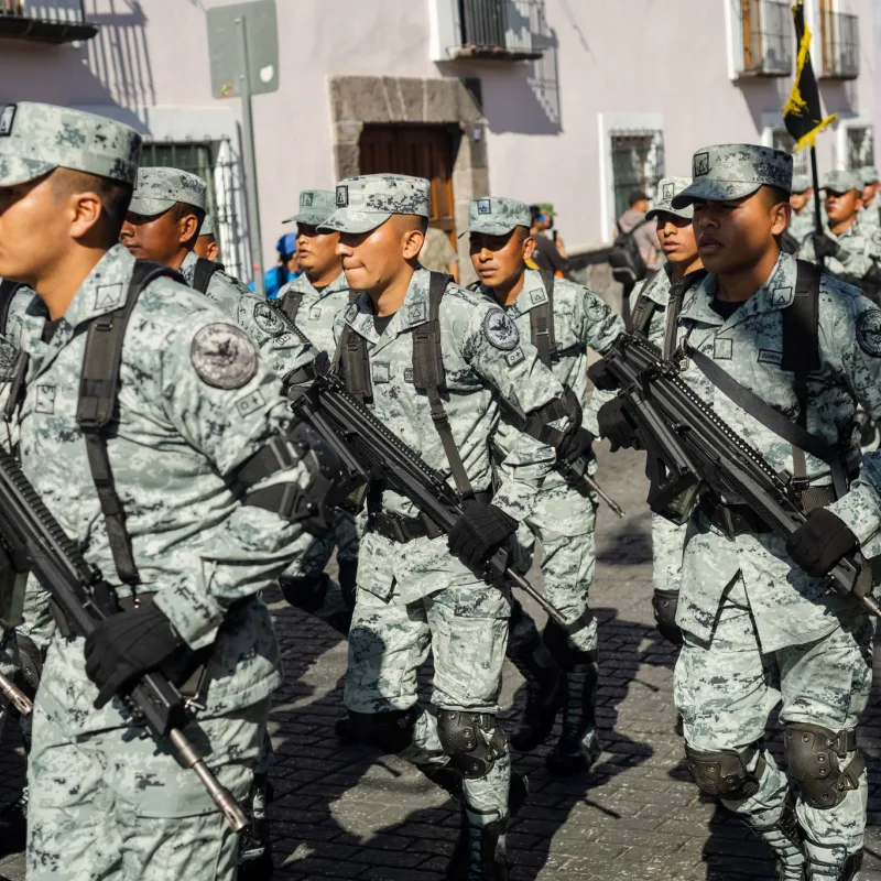 Navy on street, mexican caribbean
