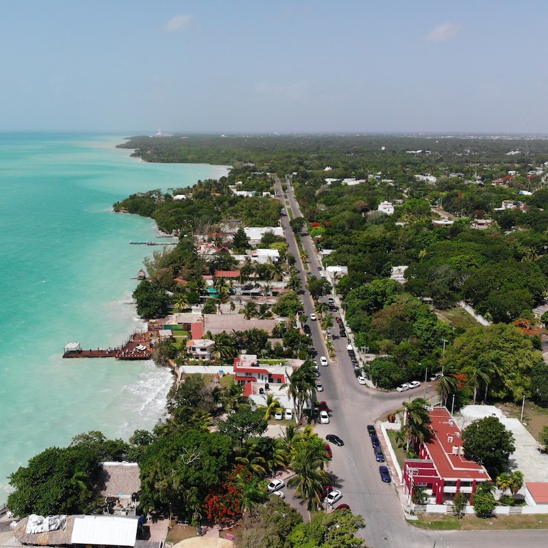 aerial view of Chetumal in Quintana Roo