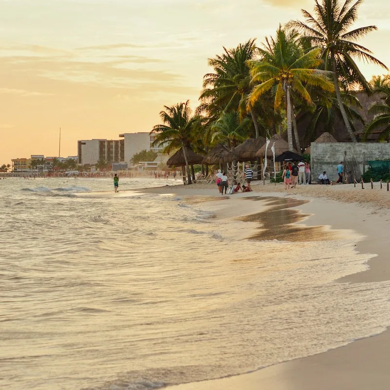 beach by Coco Reef resort in Playa del Carmen