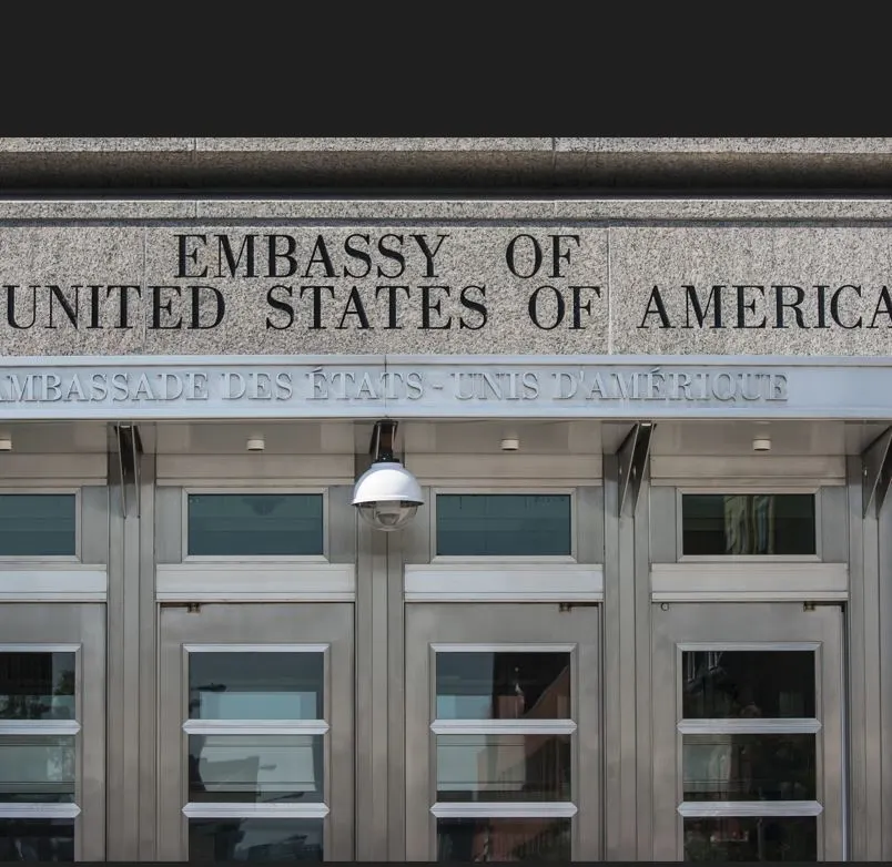 entrance to the Embassy of the United States of America