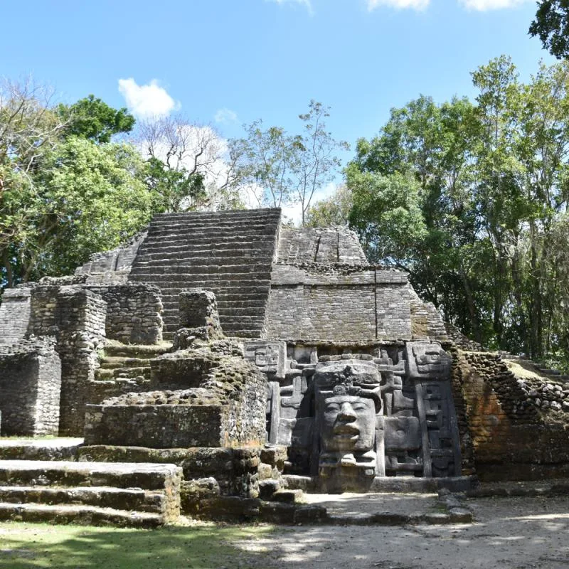 Close-up of an ancient Maya site in Mexico