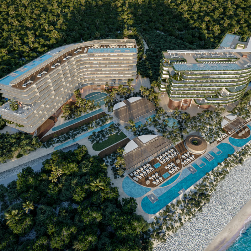 A new resort area being built in Costa Mujeres