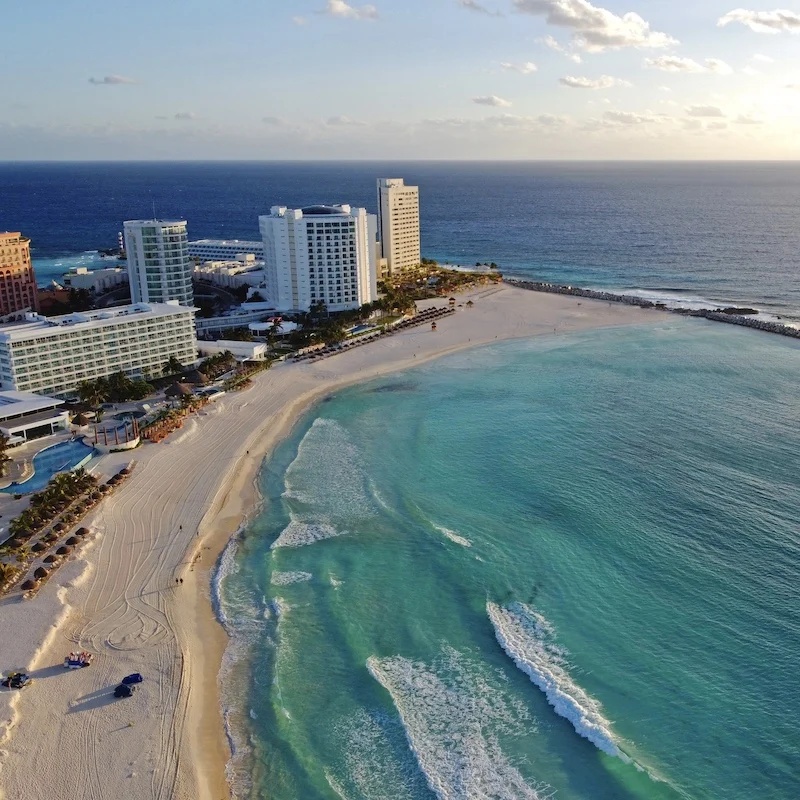 All-Inclusive Hotels on a Beach in Cancun, Mexico