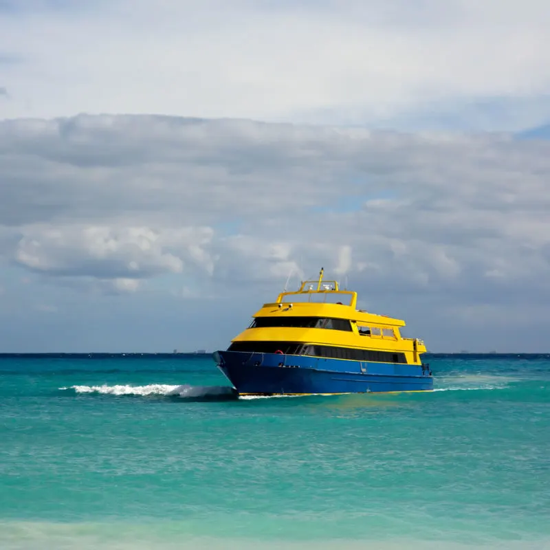 Ultramar ferry departing in Cancun