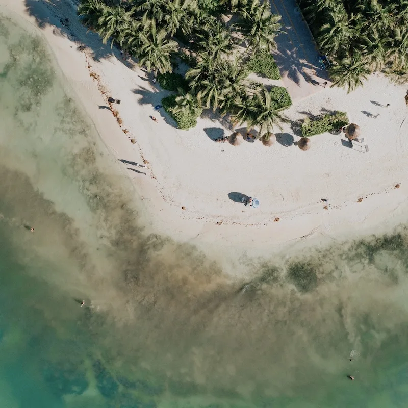 aerial picture of playa del carmen beach