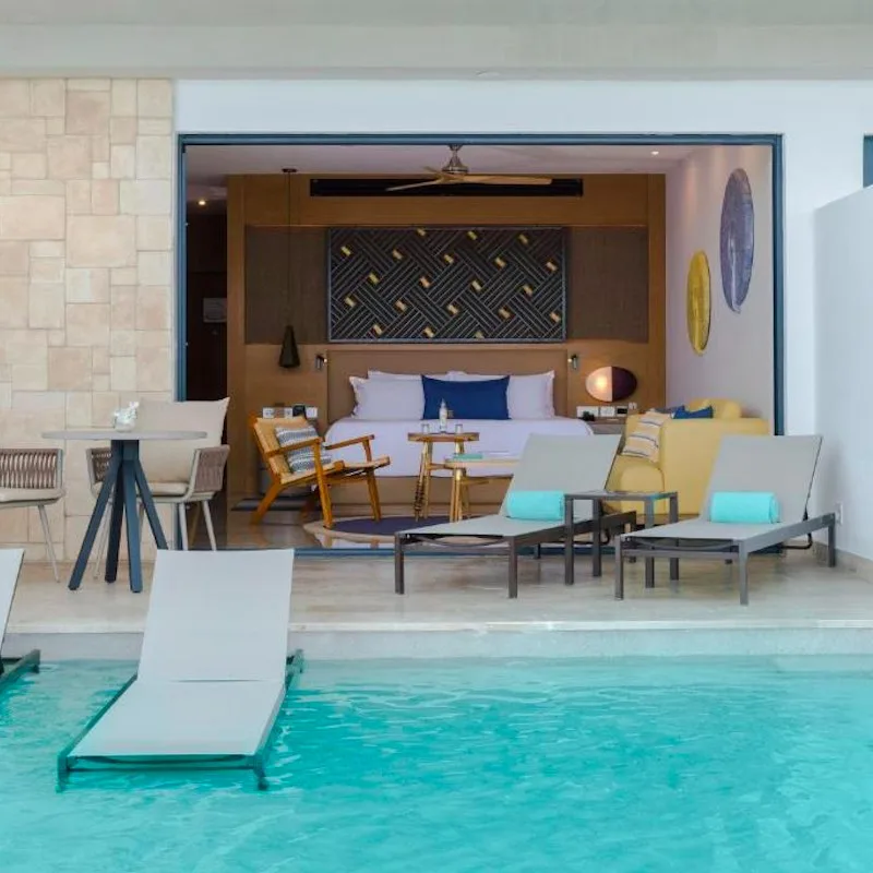 swim-out pool in a junior suite at Haven Riviera Cancun