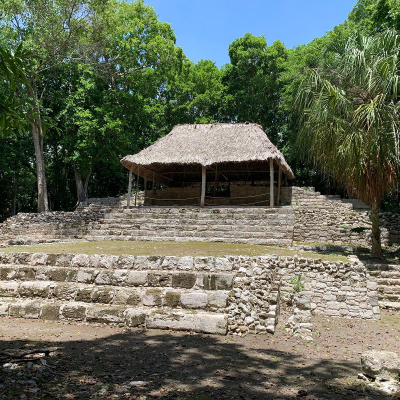 Ancient mayan ruins that have been persevered in Oxtankah