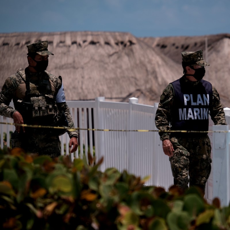 Marines Patrolling the Marina in Cancun