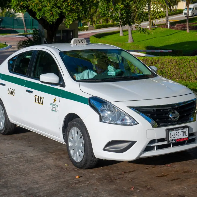 Taxi Sitting in Cancun Hotel Zone