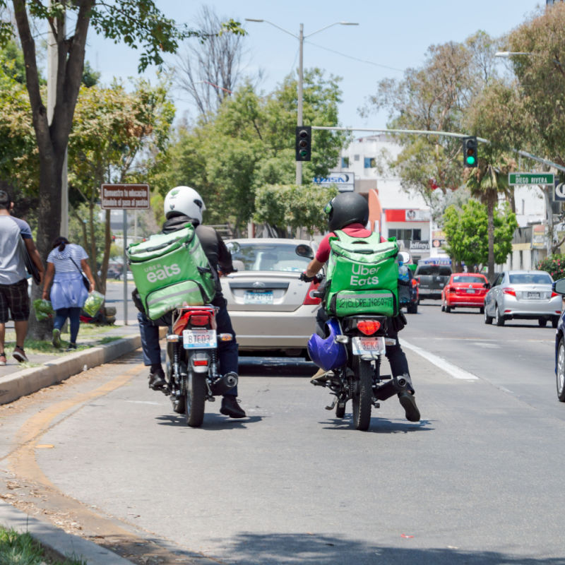 Uber food delivery service agents in Mexico 