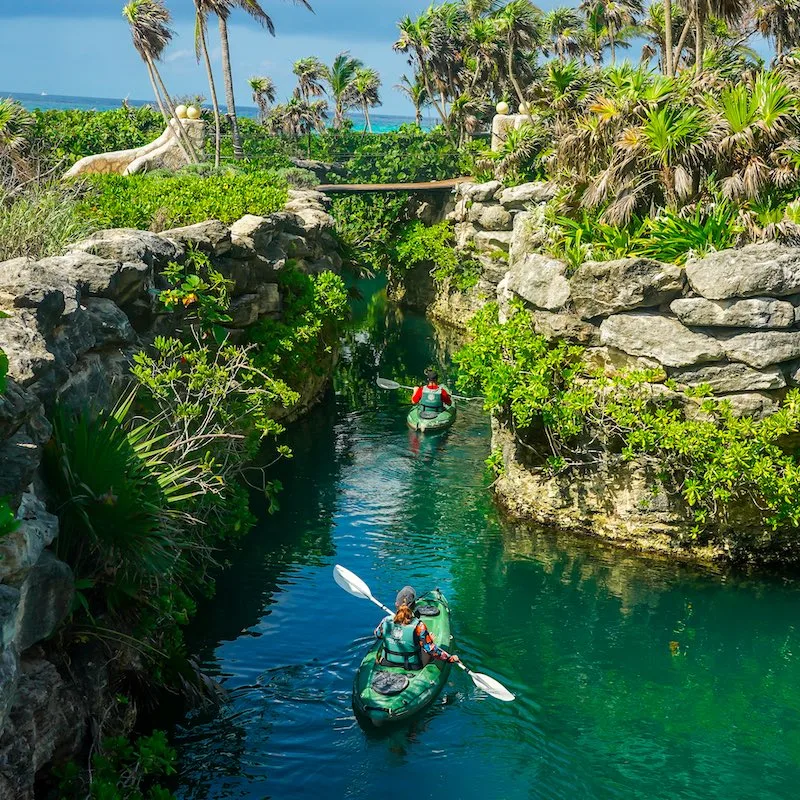 Kayaking at Hotel Xcaret Mexico in Playa del Carmen, Mexico.