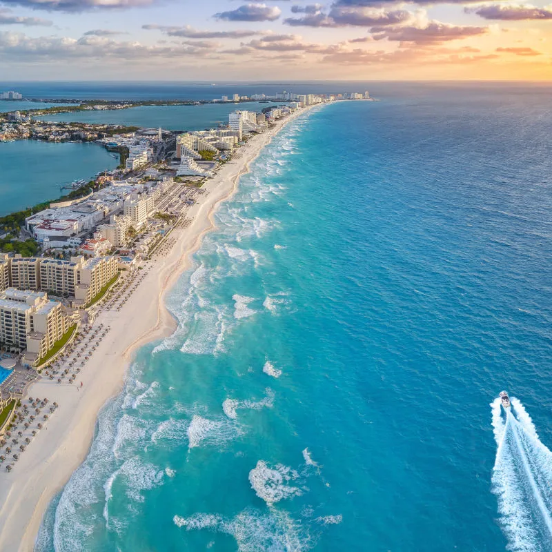 aerial view of cancun hotel zone