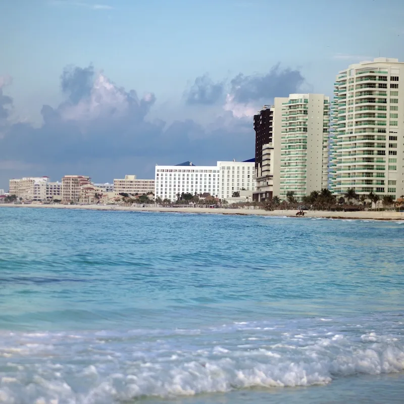 cancun hotel zone from the beach