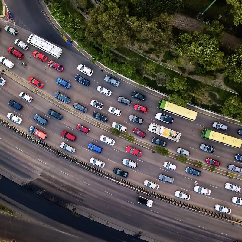 traffic jam overhead mexico