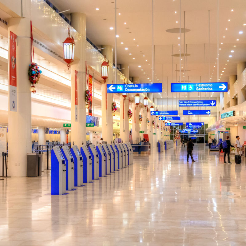 Inside view of one of Cancun airports terminals