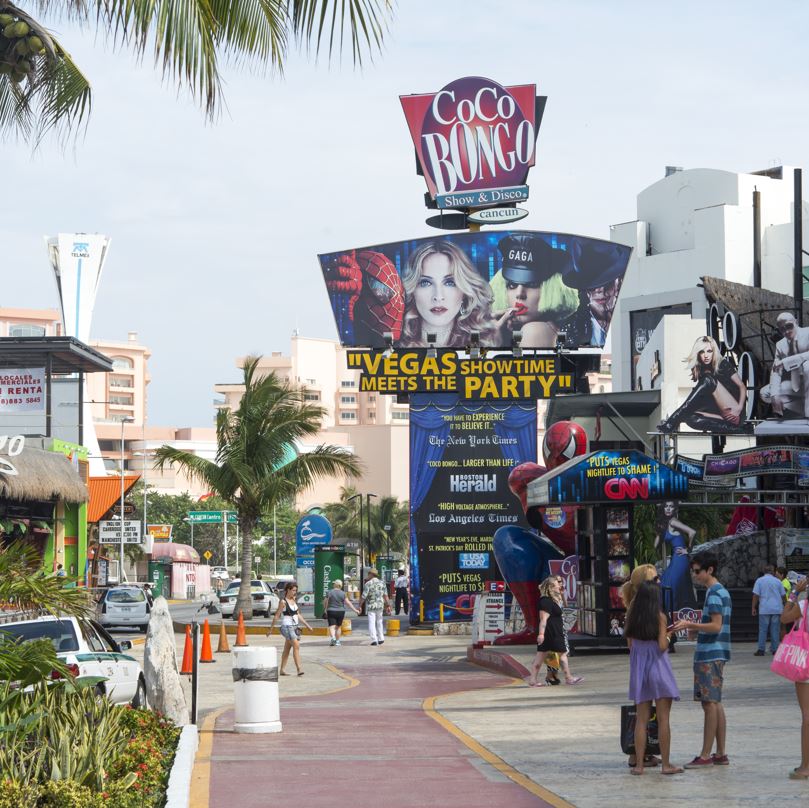 Cancun street tourist area