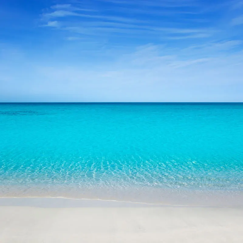 Crystal clear water in the Mexican Caribbean 