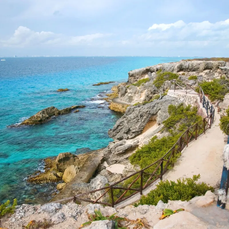 Caribbean ocean as seen from Costa Mujeres