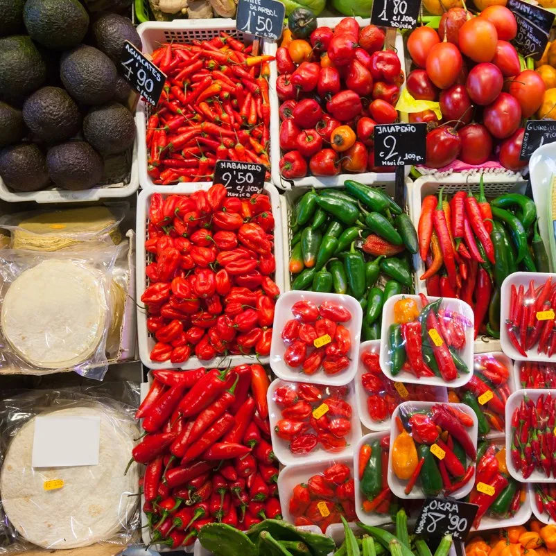 Fresh produce for sale Mexico