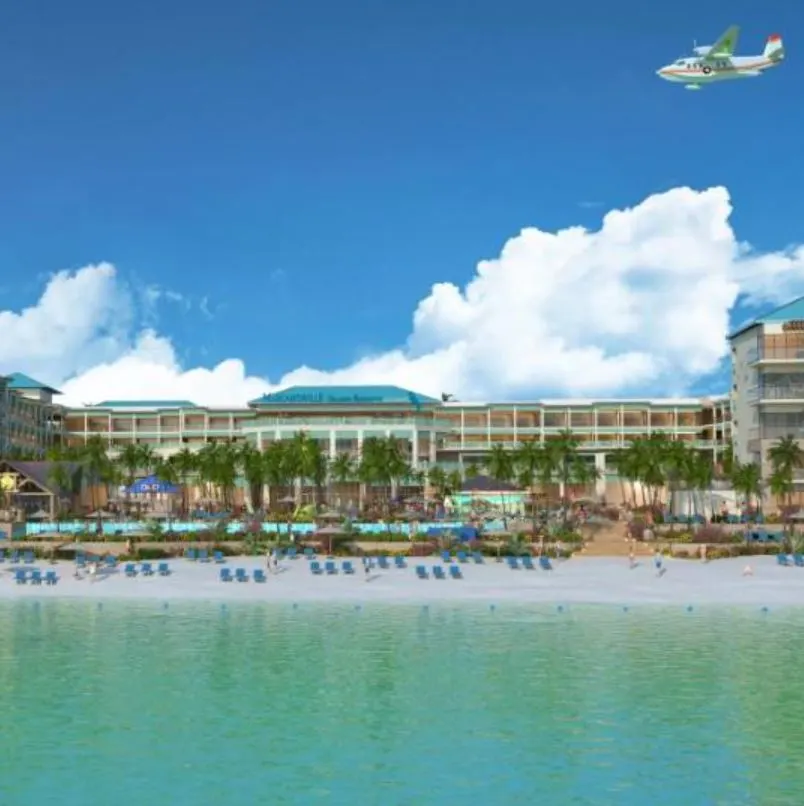 Margaritaville riviera maya exterior render shot