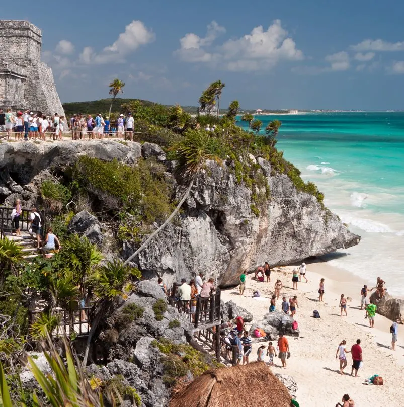 Tourists Around the Tulum Ruins