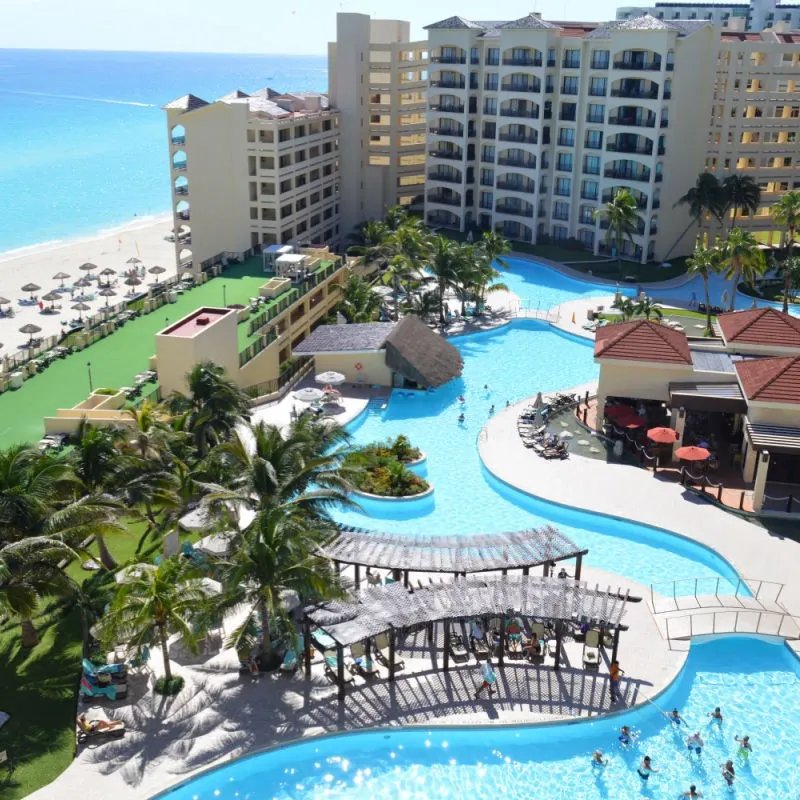 Beautiful Resort Next to the Caribbean Sea in Cancun, Mexico