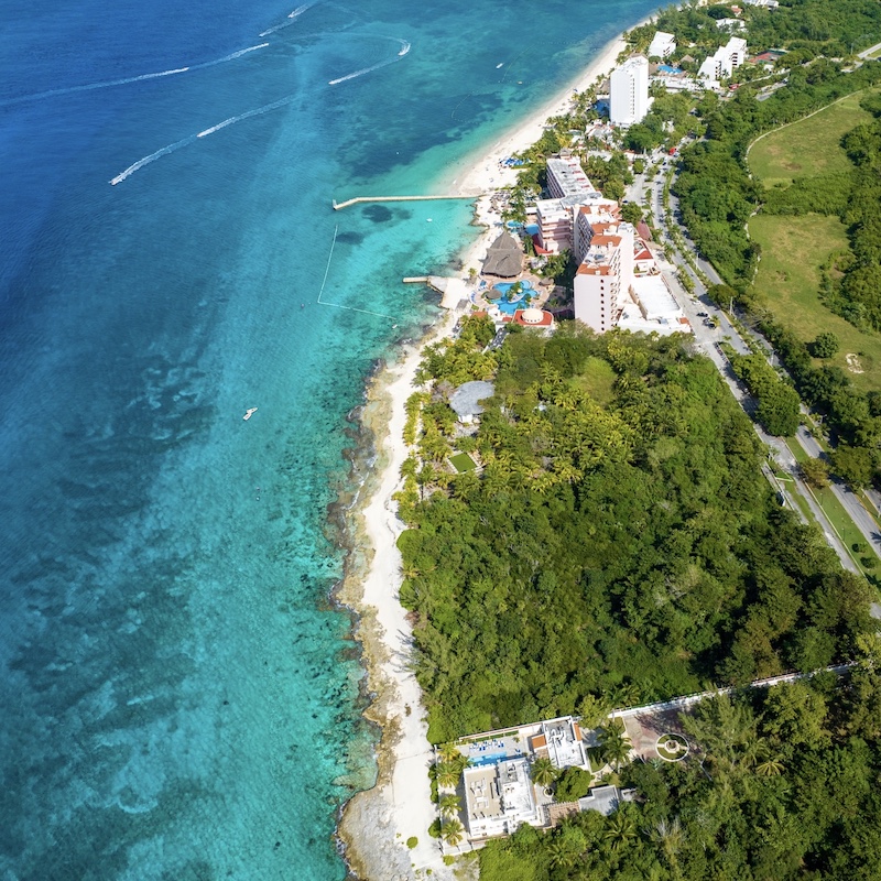 cozumel beach aerial