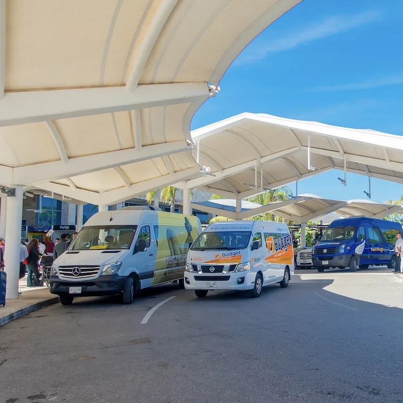 outside cancun airport taxi