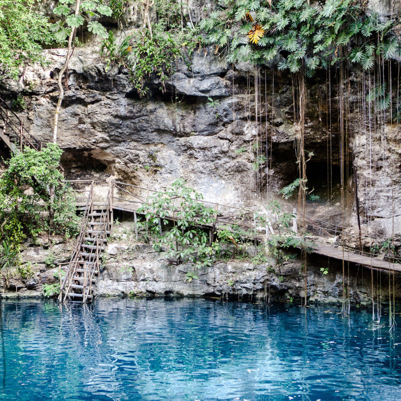 Cenote and lagoon in Riviera Maya
