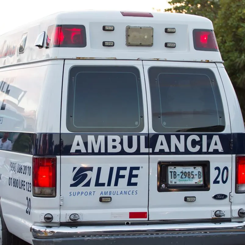 An ambulance in the Mexican Caribbean 